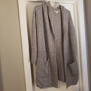 Merona Gray Sweater Knit Open Front Cardigan